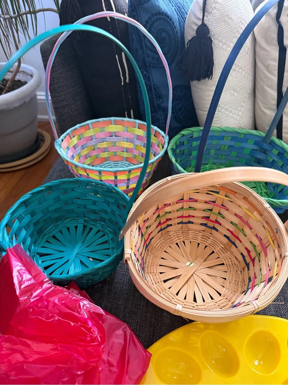 Easter Egg Hunt Basket Set with Pastel Multicolor Baskets Easter lot